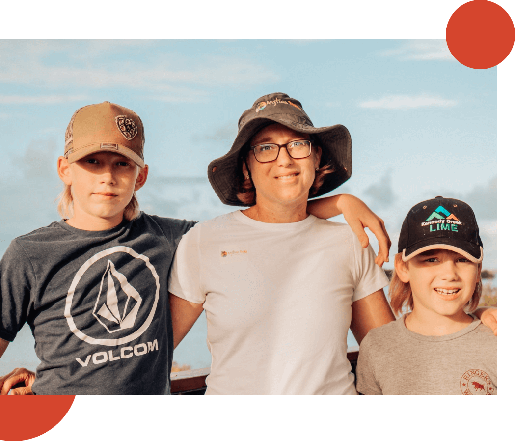 Vanessa Harrower, owner of Anytime Tours, with her two sons, exemplifying the family-oriented spirit of the company Vanessa Harrower, owner of Anytime Tours, with her two sons, exemplifying the family-oriented spirit of the company