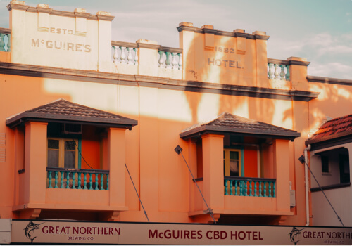 McGuires CBD Hotel, an example of historic architecture in Mackay, illustrating the early settler buildings and history you will learn about during your guided walk through Mackay McGuires CBD Hotel, an example of historic architecture in Mackay, illustrating the early settler buildings and history you will learn about during your guided walk through Mackay
